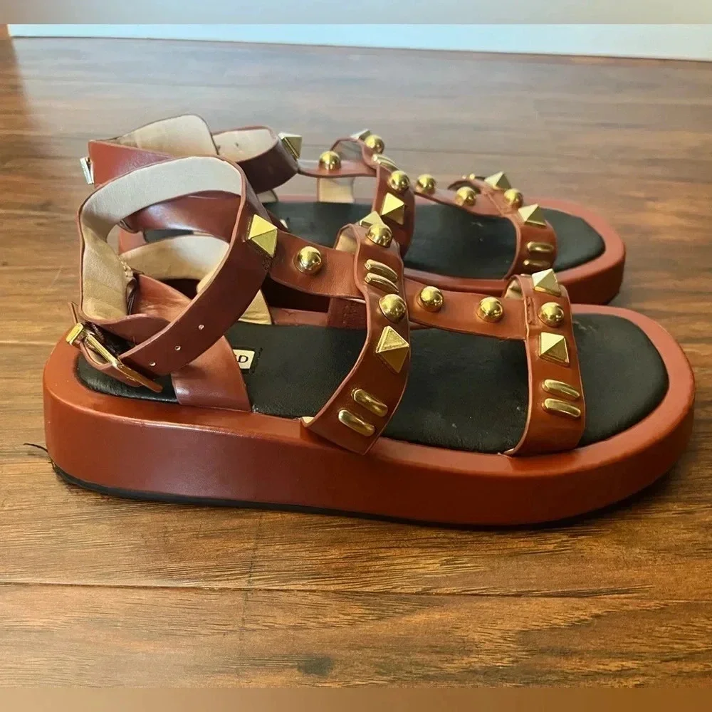 Brown Gladiator Sandals by Ruver Island Size 7-Like New